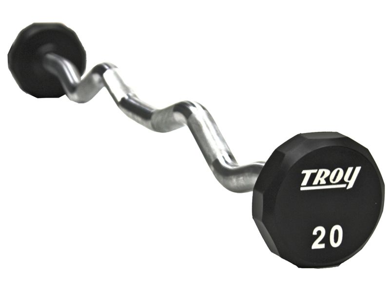 Troy Urethane Fixed Weight Curl Barbell - Adamant Barbell